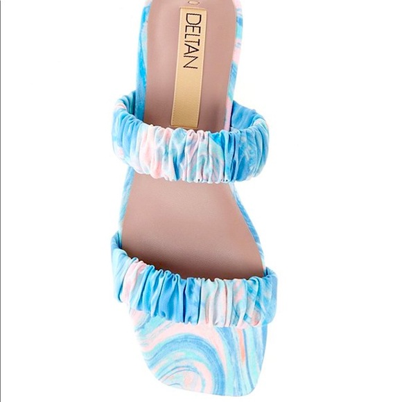 New Deltan Cora Printed Two Band Sandals - Picture 12 of 16